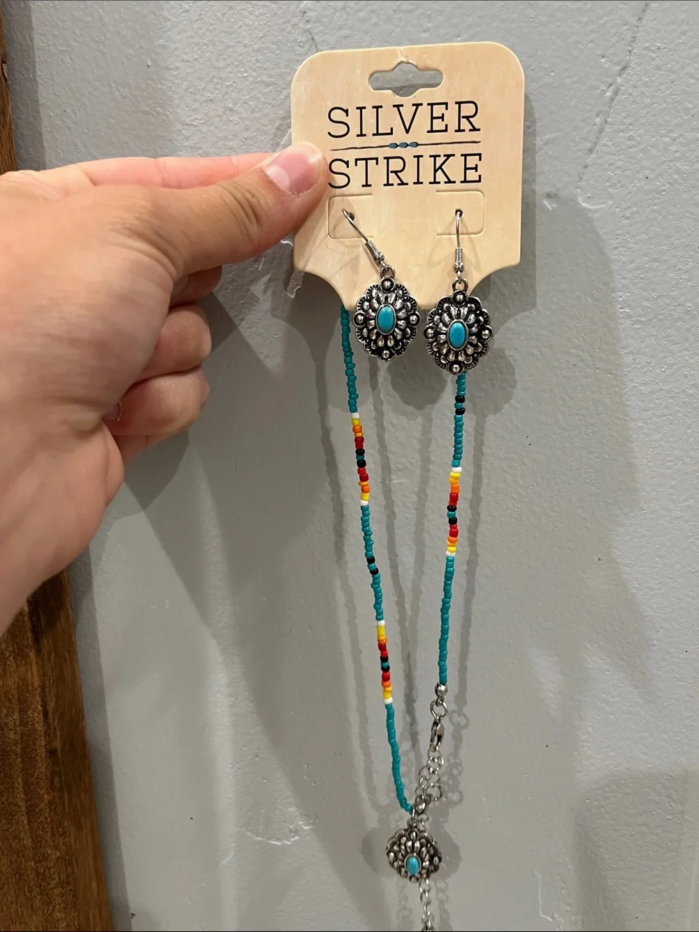 Turquoise Beaded Necklace with Matching Earrings